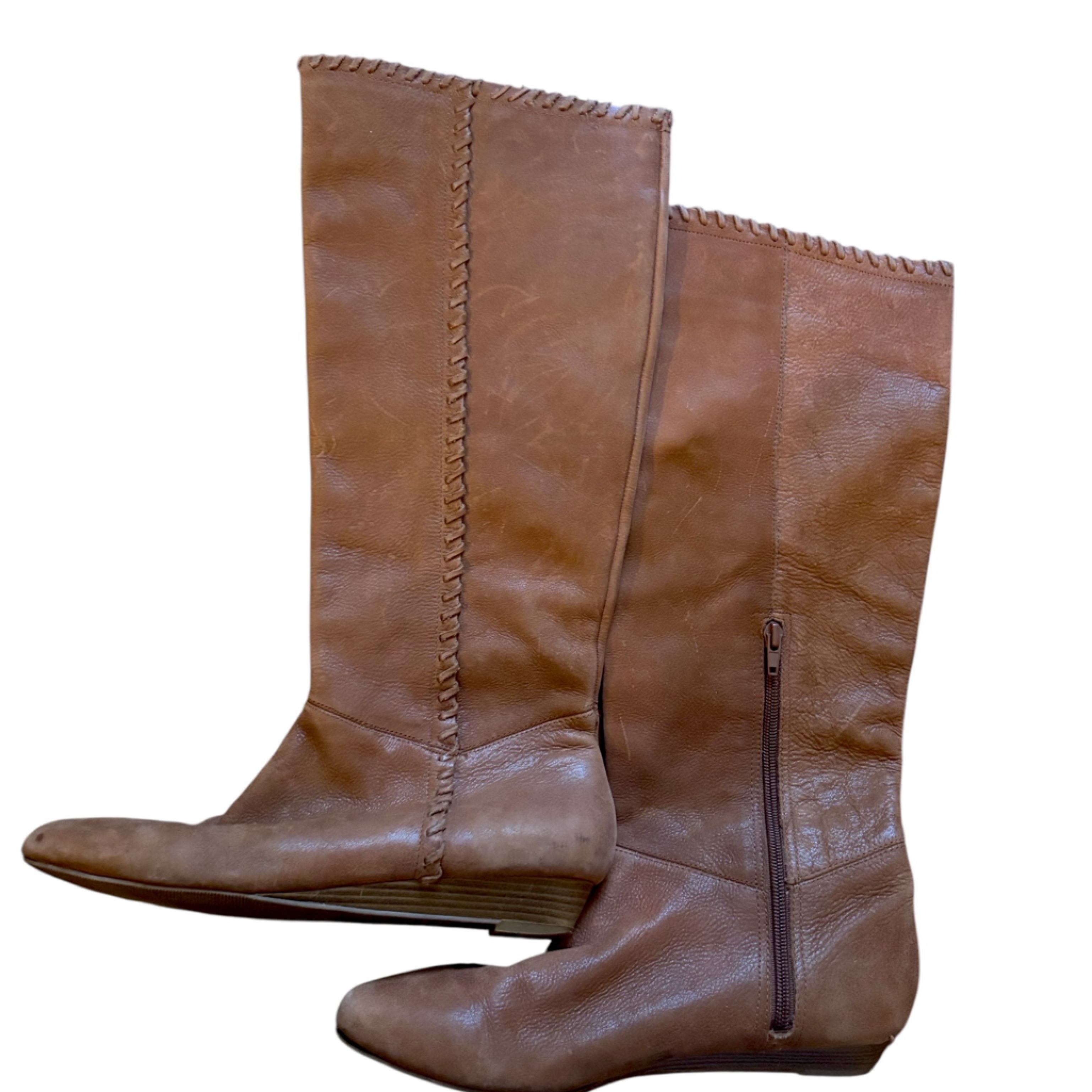 Inc International Concepts Hanny Tan Leather Boots Size 10